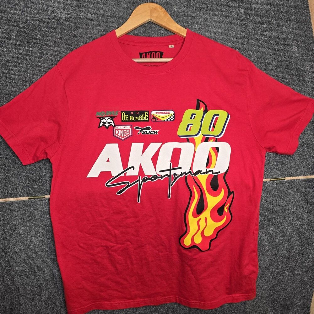Akoo Sportsman Race Inspired Men's XL Red T Shirt